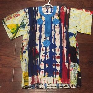 Multicolored Traditional African Print Dashiki